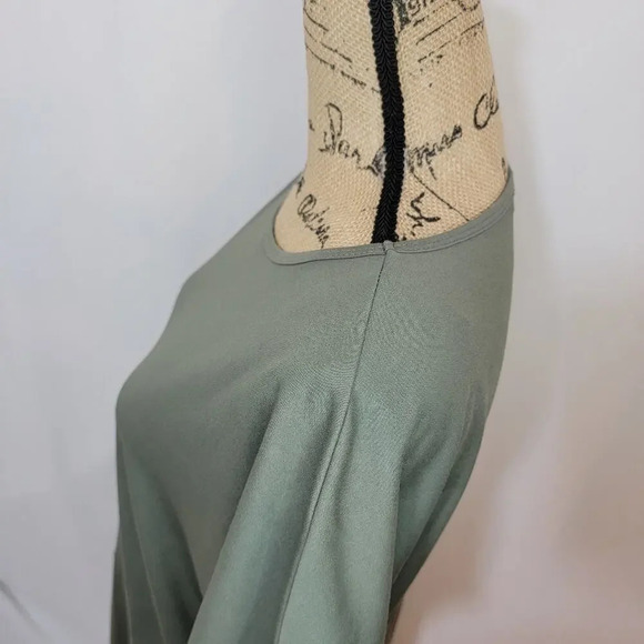 ZARA Womens Regular Oversized Army Green Shirt Dress Shark Bite Hem Size Small - Picture 7 of 16